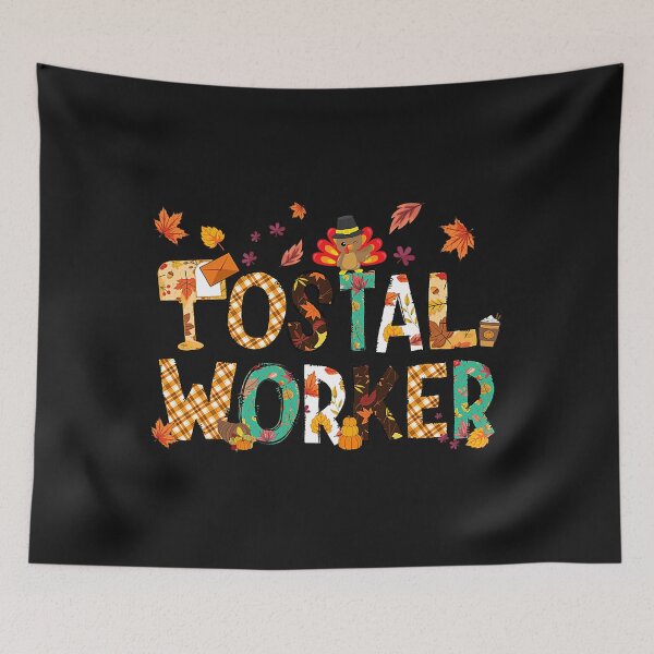 Item preview, Happy Thanksgiving Postal Worker Thankful Mail Lady Turkey designed and sold by mainana78.