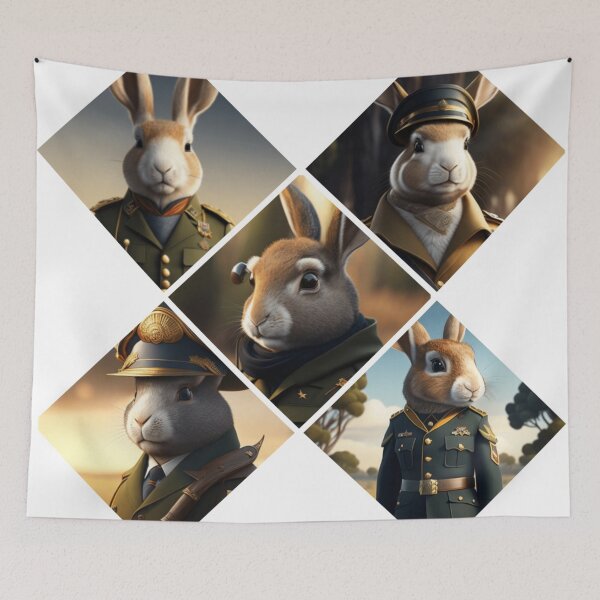 Item preview, Cute Baby Bunny Rabbits Army Collage Major General  designed and sold by Michael Voyler.