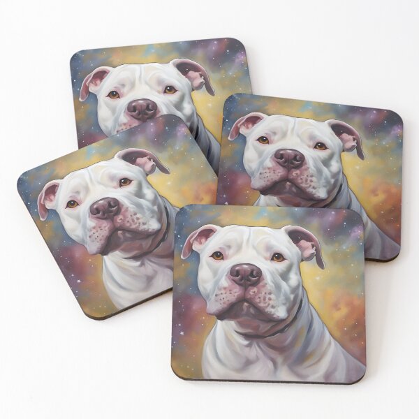 Item preview, White Pitbull Cosmos  designed and sold by PetArt  ⭐⭐⭐⭐⭐.