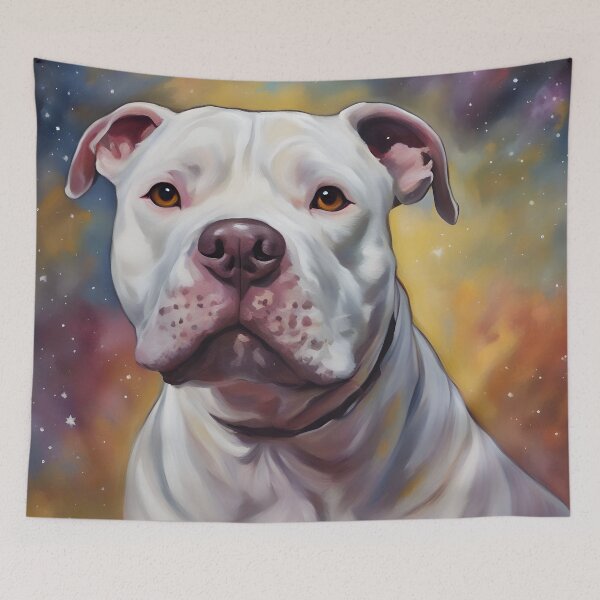 Item preview, White Pitbull Cosmos  designed and sold by PetArt  ⭐⭐⭐⭐⭐.