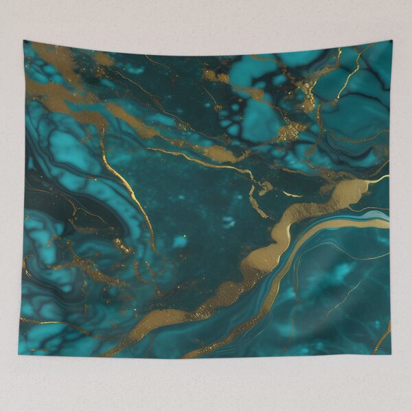 Item preview, Dark Teal Marble Texture with Gold Flecks  designed and sold by BirdsnStuff.