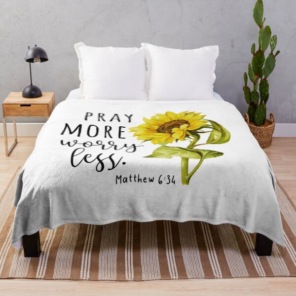 Item preview, Pray More Worry Less Sunflower designed and sold by amazingjoy.