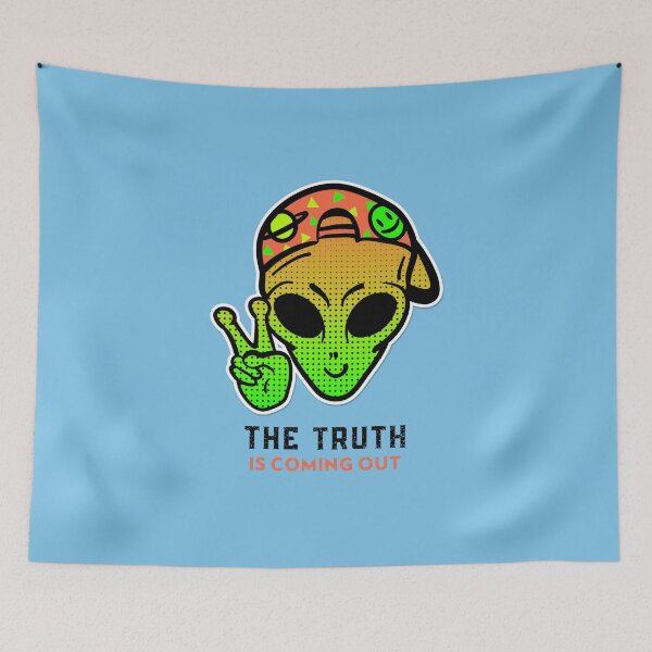 Item preview, The Truth Is Coming Out Alien UFO T-Shirt designed and sold by Beyond The Veil.