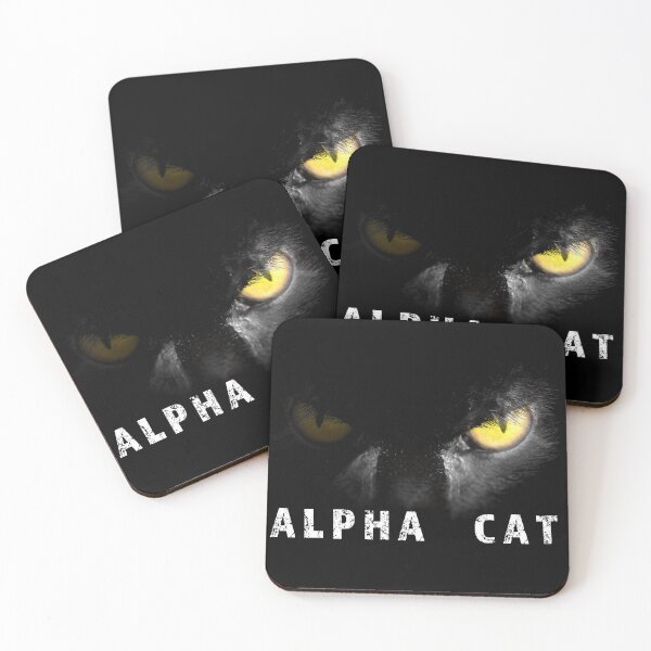 Item preview, Alpha Cat  with deadly stare on black designed and sold by simonbratt.
