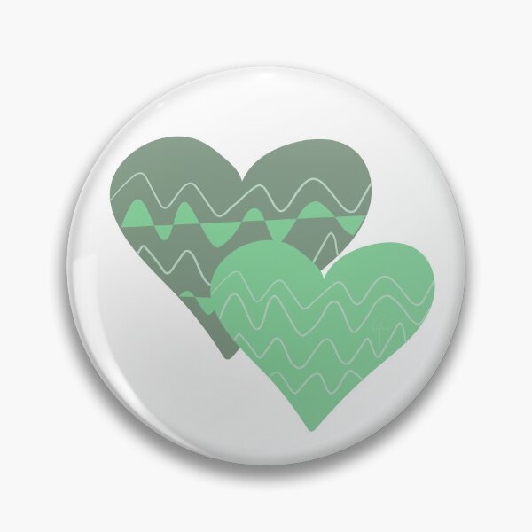 Item preview, Corazones Boho - Verdes cambiantes y grises designed and sold by DigThatPrint.
