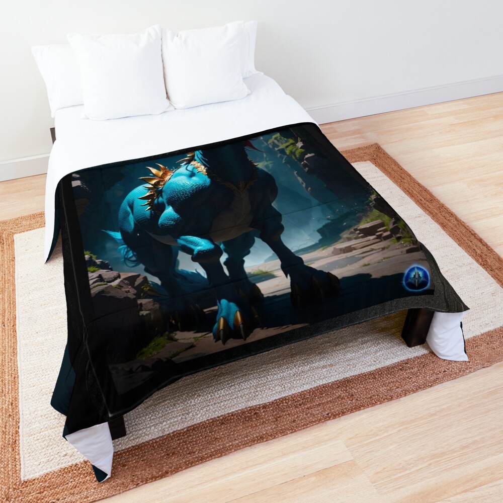 The Dragon Unicorn Magical Fantasy AI Concept Art by Xzendor7 Decorative Comforter