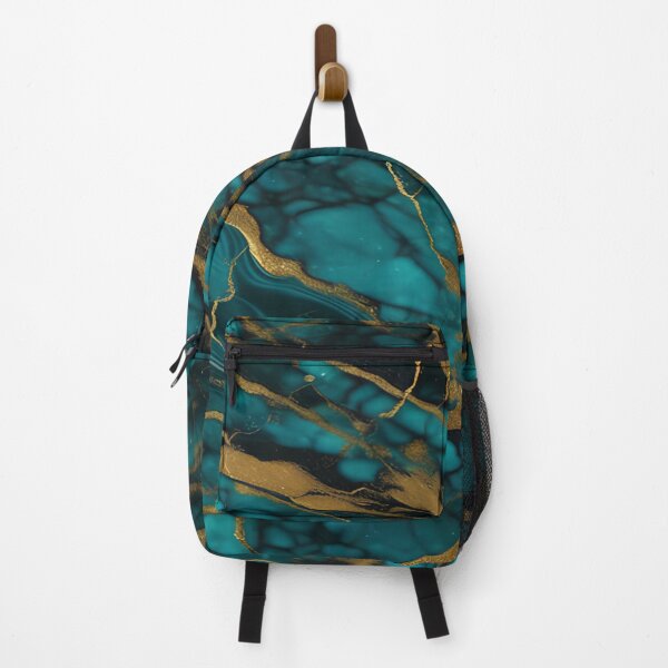 Item preview, Dark Teal Marble Texture with Gold Flecks  designed and sold by BirdsnStuff.