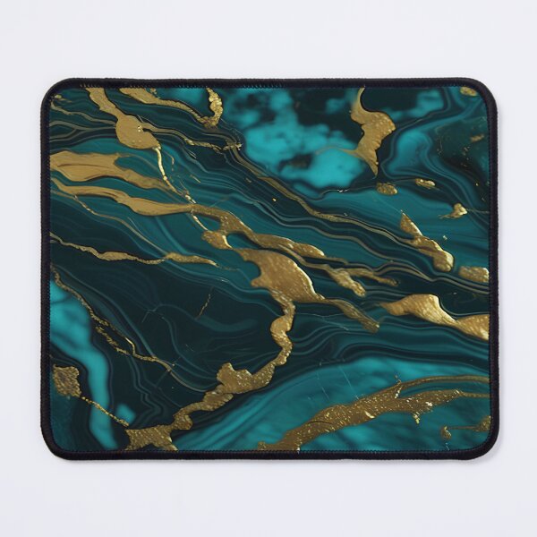 Item preview, Dark Teal Marble Texture with Gold Flecks designed and sold by BirdsnStuff.