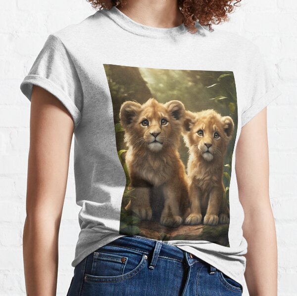 Two Lion Cubs T-Shirts for Sale