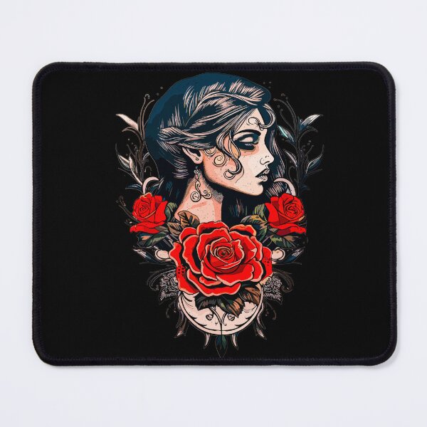 Item preview, Tattoo Lady With Roses designed and sold by SteadyRolling.