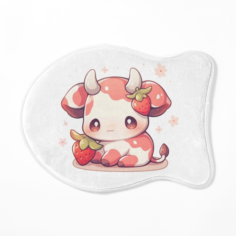 Strawberry Cow kawaii Art Board Print for Sale by MayBK