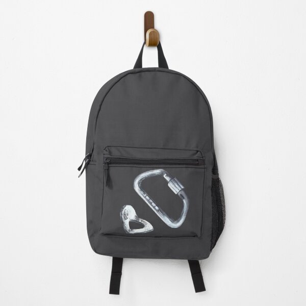Item preview, Grey metal carbine for rock climbing, bouldering. Watercolor illustration designed and sold by BartolArt.