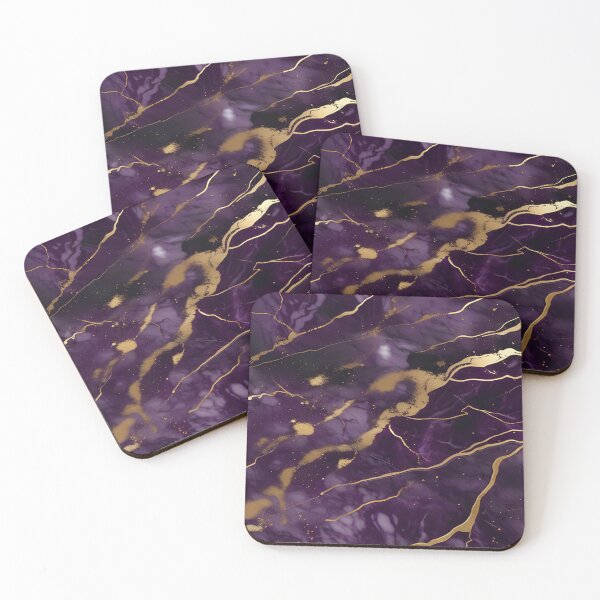 Item preview, Dark Purple Marble Texture with Gold Flecks  designed and sold by BirdsnStuff.