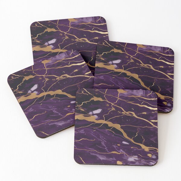 Item preview, Dark Purple Marble Texture with Gold Flecks  designed and sold by BirdsnStuff.