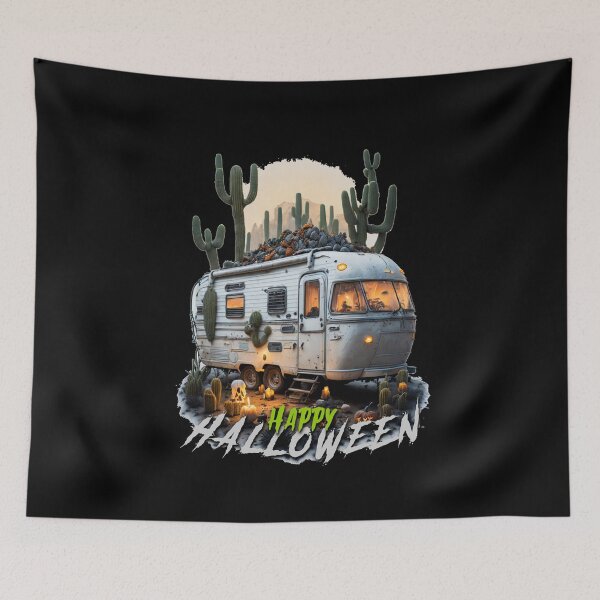 Item preview, Happy Halloween Camper in Desert designed and sold by Barbaventuras.