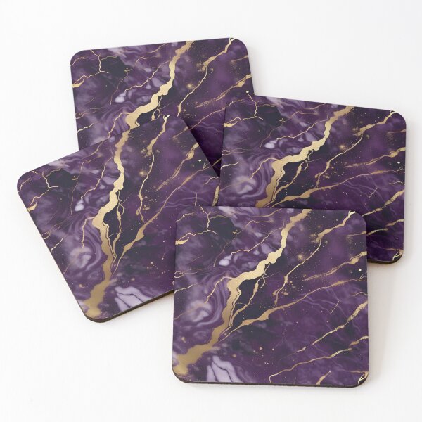 Item preview, Dark Purple Marble Texture with Gold Flecks  designed and sold by BirdsnStuff.