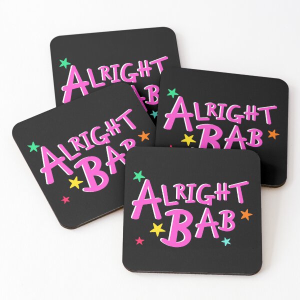 Item preview, Pink Alright Bab + 5 Different Coloured Stars 2 - Black Background designed and sold by Helen McCartney Designs.