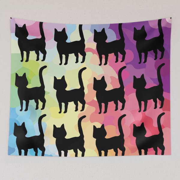 Item preview, Black Cats on Rainbow Pattern designed and sold by DestructoKitty.
