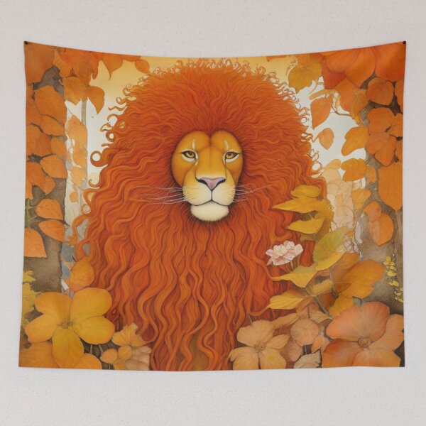 Item preview, Stylish autumn lion - small portrait. designed and sold by SaraSumi.