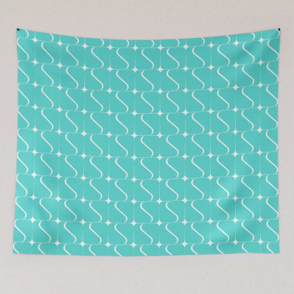 Item preview, Turquoise And White Colors Pattern designed and sold by Designfs.