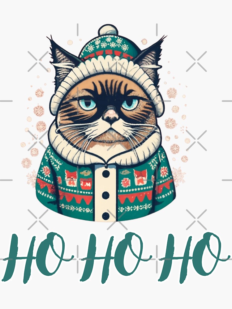 Grumpy Cat Christmas Stickers, Cat Christmas, Cat Stickers