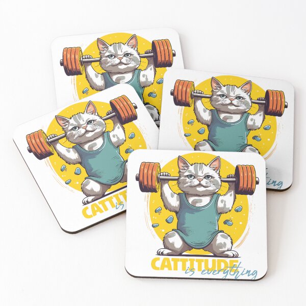 Item preview, Catitude is Everything Fitness Cat Workout Weightlifting designed and sold by AdornOutfits.