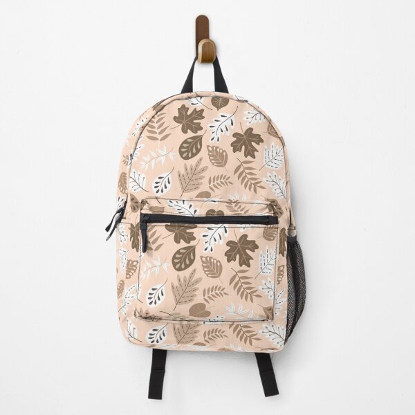Item preview, Brown White Peach Botanical Leaf Pattern designed and sold by Nicola-Rowe.