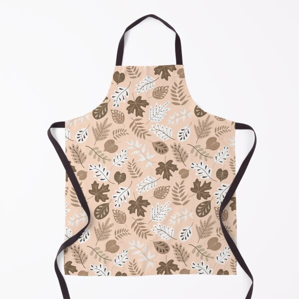 Item preview, Brown White Peach Botanical Leaf Pattern designed and sold by Nicola-Rowe.