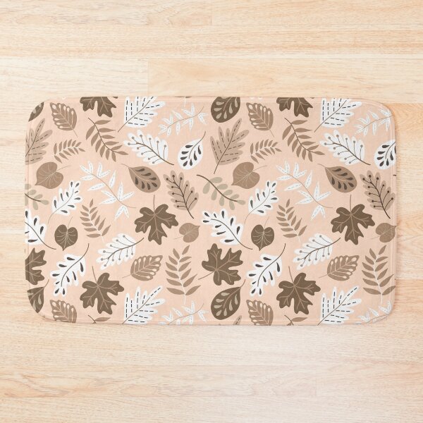 Item preview, Brown White Peach Botanical Leaf Pattern designed and sold by Nicola-Rowe.