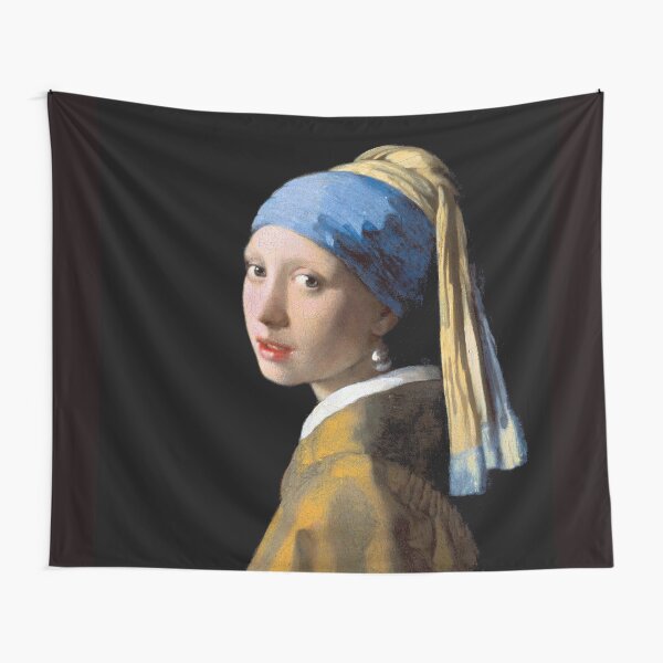 VERMEER : Vintage 1700 Girl With A Pearl Earring Painting Print Tapestry