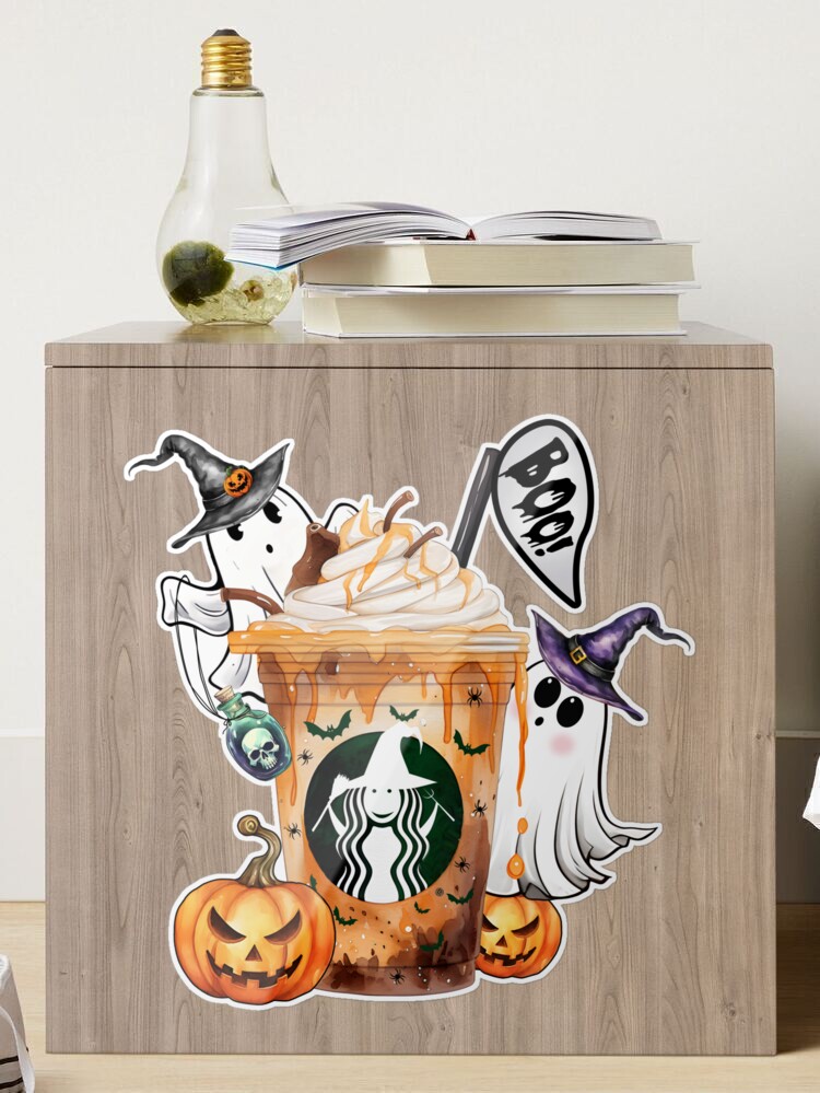 Starbucks Halloween Playful Ghost & Pumpkin Teapot and Glass Cup