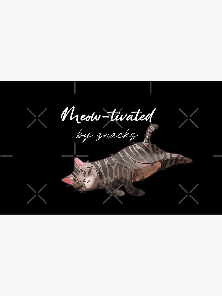 Thumbnail 6 of 6, Coffee Mug, Meow-tivated by snacks - lazy tabby cat designed and sold by FelineEmporium.