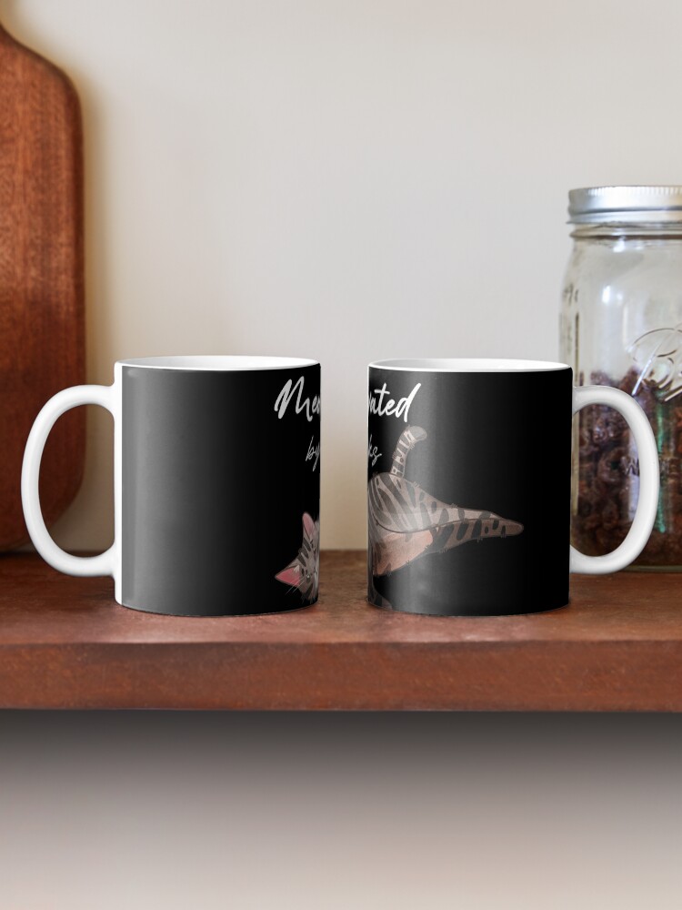 Thumbnail 2 of 6, Coffee Mug, Meow-tivated by snacks - lazy tabby cat designed and sold by FelineEmporium.