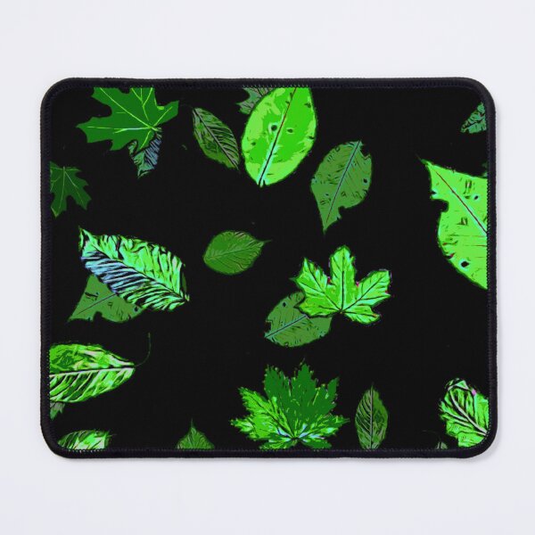 Item preview, Artistic green leaves on black background designed and sold by FlowerandDesing.