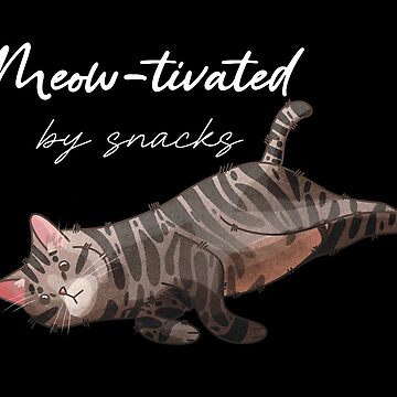 Artwork thumbnail, Meow-tivated by snacks - lazy tabby cat by FelineEmporium