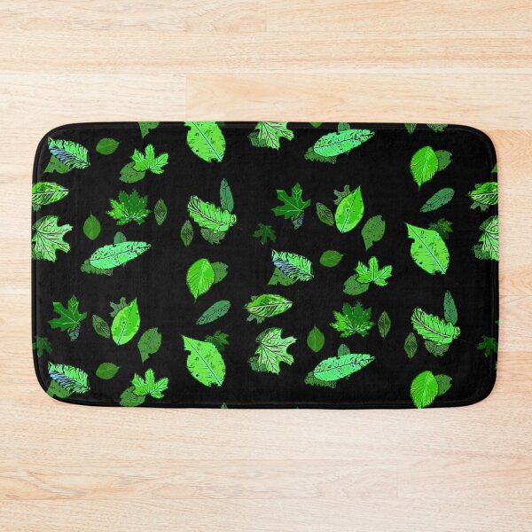 Item preview, Artistic green leaves on black background designed and sold by FlowerandDesing.