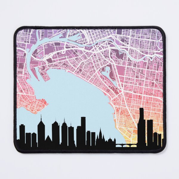 Item preview, Melbourne Skyline Map designed and sold by ArtPrints.