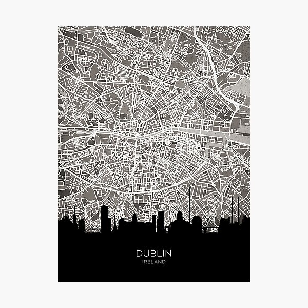 Item preview, Dublin Skyline Map designed and sold by ArtPrints.