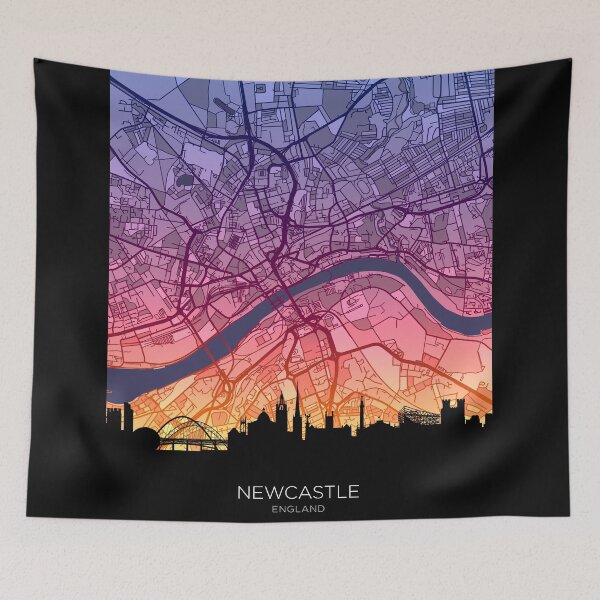 Item preview, Newcastle Skyline Map designed and sold by ArtPrints.