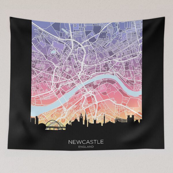 Item preview, Newcastle Skyline Map designed and sold by ArtPrints.