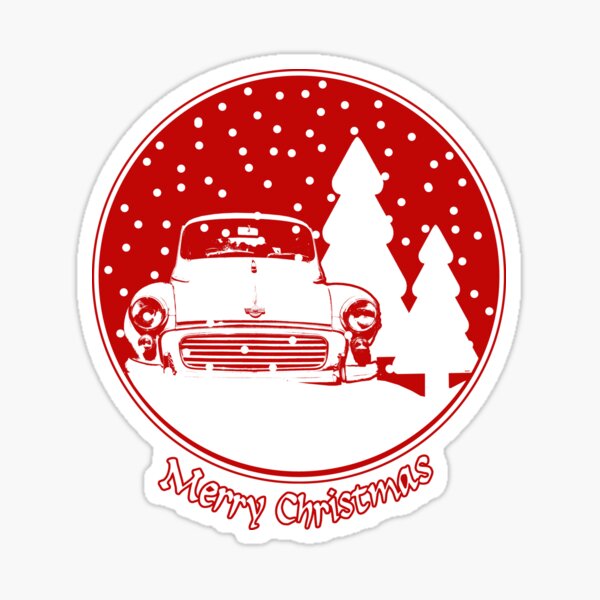 Item preview, Morris Minor vintage British classic car Christmas snow globe designed and sold by soitwouldseem.
