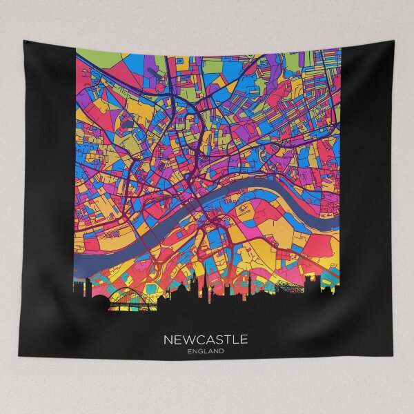 Item preview, Newcastle Skyline Map designed and sold by ArtPrints.