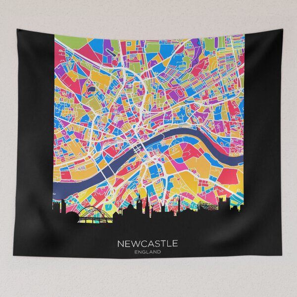 Item preview, Newcastle Skyline Map designed and sold by ArtPrints.