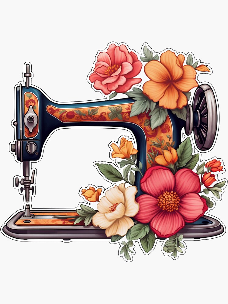 Vintage Sewing Machine Sticker by YumeeCraft