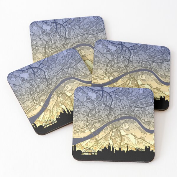 Item preview, Newcastle Skyline Map designed and sold by ArtPrints.