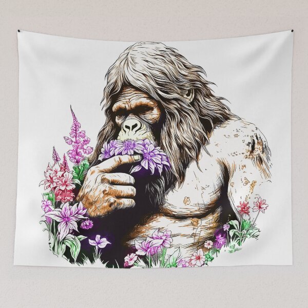 Item preview, Sasquatch Smelling the Flowers designed and sold by robotshane.