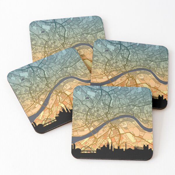 Item preview, Newcastle Skyline Map designed and sold by ArtPrints.
