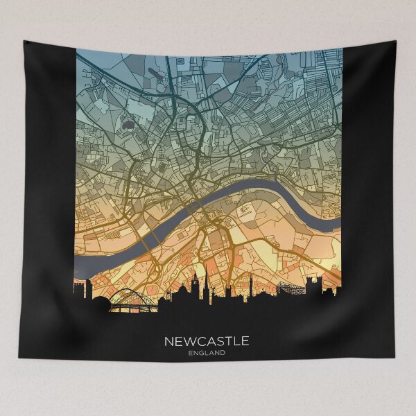 Item preview, Newcastle Skyline Map designed and sold by ArtPrints.