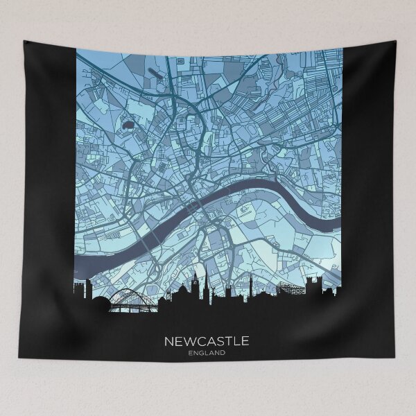 Item preview, Newcastle Skyline Map designed and sold by ArtPrints.