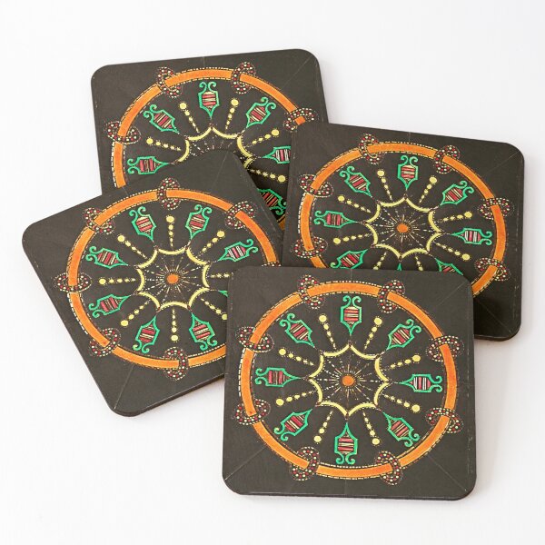 Item preview, Vibrant green and orange geometric Perpetual Motion Design designed and sold by Earth Nature Creations.